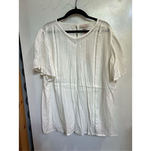 Knox Rose White Blouse Woman’s Size Large NEW - Picture 1 of 9
